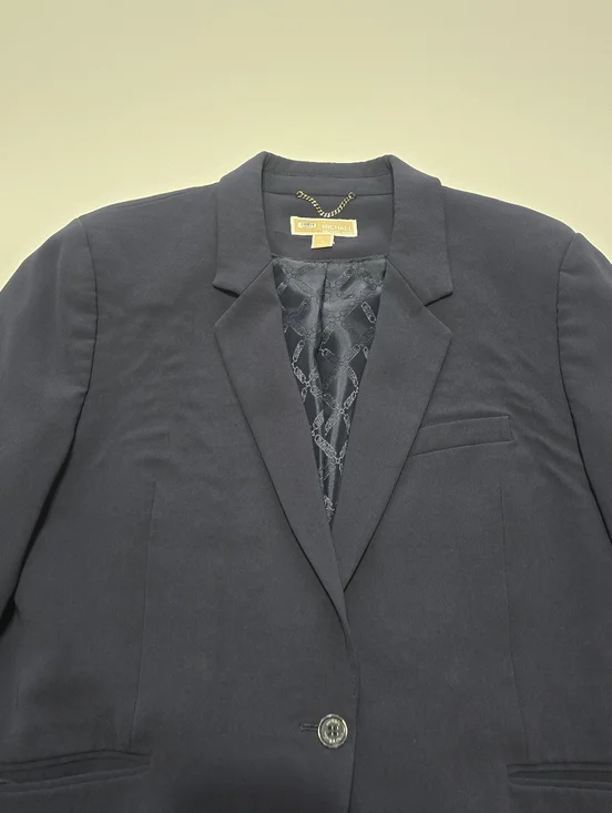 MICHAEL KORS Navy One Button Mensy Blazer Long Sleeve Front Button Size 16 - Picture 4 of 13